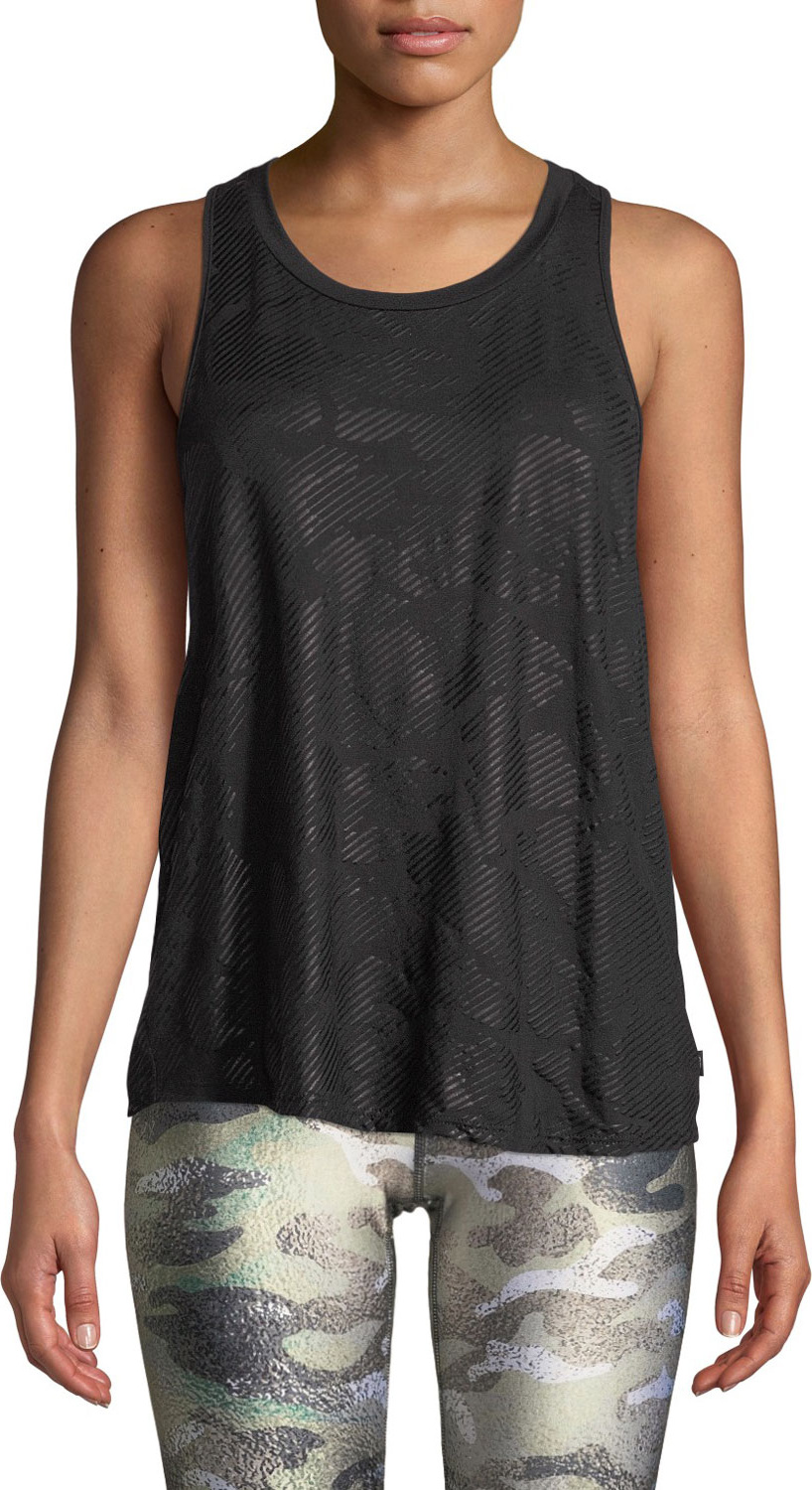 Terez Camo Foil-Print Racerback Tank Top